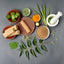 Fresh turmeric roots and herbal powder for Ayurvedic dry skin remedies